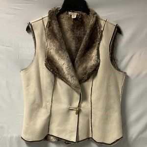 Coldwater Creek Suede and Faux Fur Vest